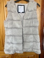 Bellfield Gilet Silver Faux Fur Size Xs