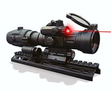 Tactical Red Dot Reflex Sight with Red Laser and FTS Magnifier Combo Aimpro ALFA