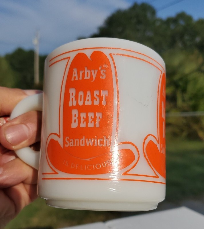 Vintage RARE Arby's Sandwich Roast Beef Coffee Mug 1970s Cowboy Hat NEVER Used 