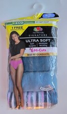 Fruit of the Loom Signature 6 pk Ultra Soft Hi-Cut Brief Panties 6DUSKHC Sz 8 XL