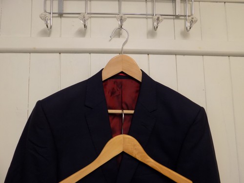 mens MARKS & SPENCER INDIGO WOOL TAILORED FIT SUIT SIZE 38"S CHEST 32"WAIST 29"L - Picture 3 of 13