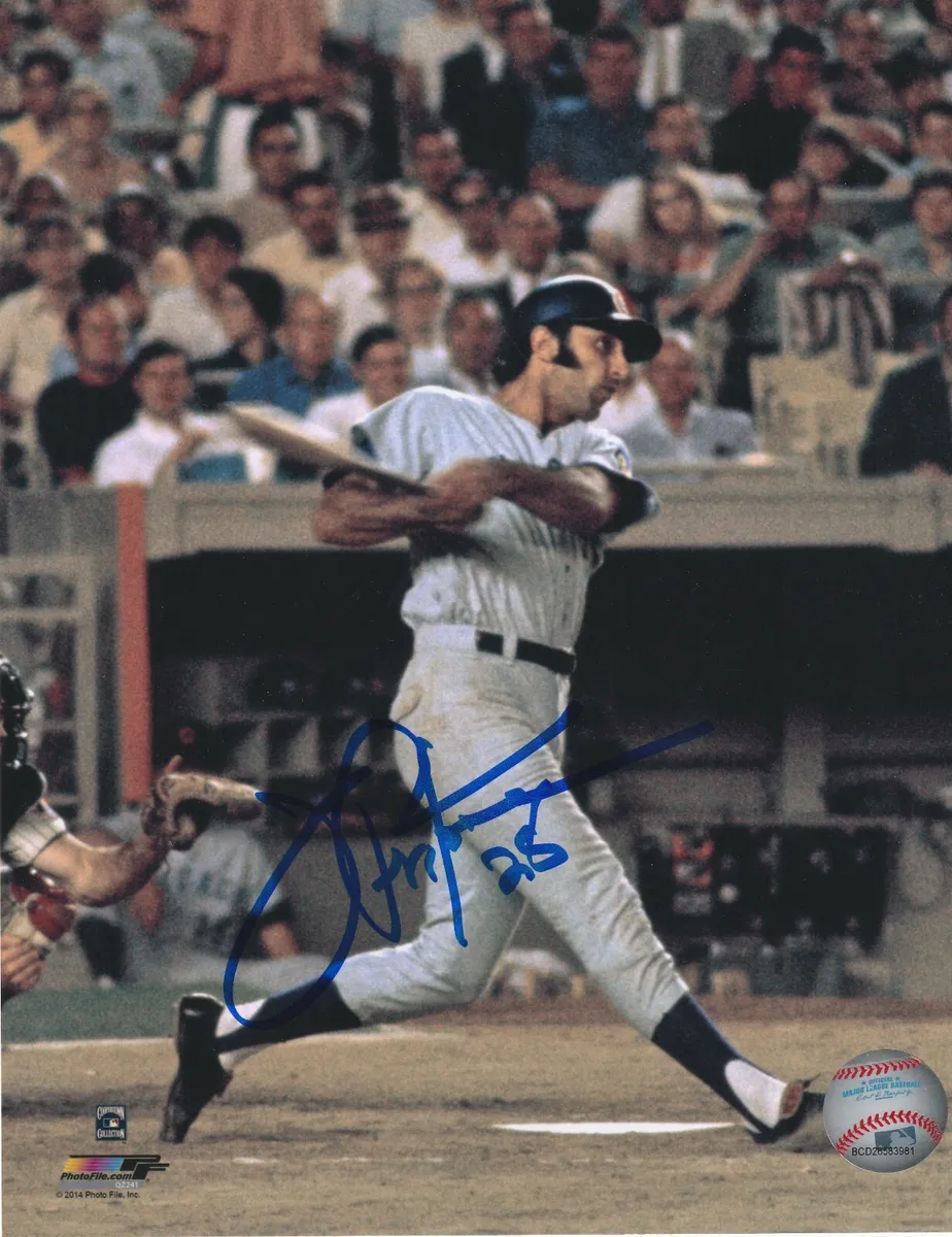 JOE PEPITONE CHICAGO CUBS ACTION SIGNED 8x10