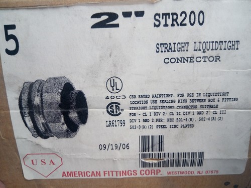 2" STR 200 Straight LiquidTight Metallic Connector with Nut LR61799 OPEN BOX - Picture 4 of 4