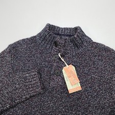 Fat Face Jumper Hove Twist Half Neck Chunky Knit Plum Heavyweight Men's Size M