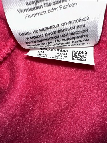 Columbia Women's Fleece Jacket Plus Size 1X Hot Pink Full Zip Pockets Mock Neck - Picture 12 of 14