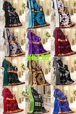 Navajo Print Throw Blanket Sherpa Southwest Native American Indian 50"x 60"