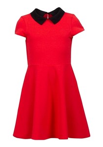 red peter pan collar dress