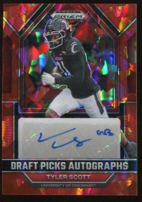 2023 Tyler Scott Rookie Card Auto Panini Prizm  Red Ice #DPA-TSC Bears
