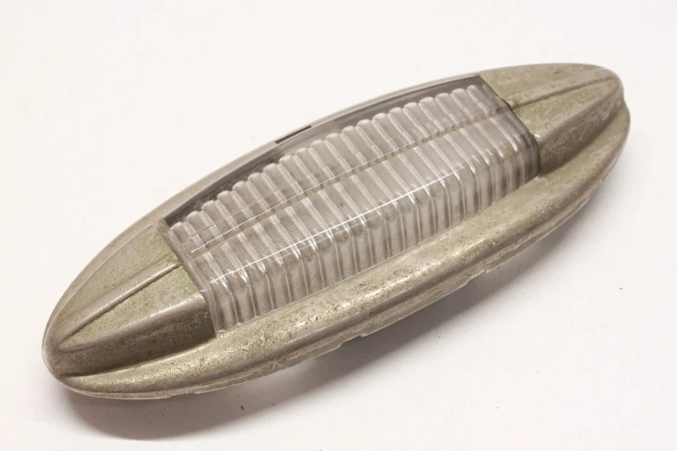 Original 1947 1948 1949 Hudson Truck Interior Dome Light Glass Lens w/ Bezel 3 - Image 2 of 4