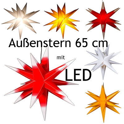 Mit LED! Stern auen, Adventsstern, Weihnachtsstern, Auenstern, GROSS, 65  cm | eBay.de