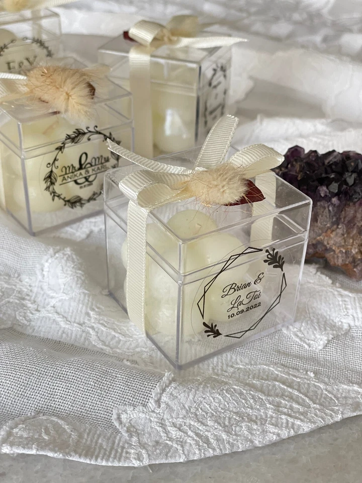 Favores de vela de boda personalizados para invitados, burbuja de compromiso, favores de bautizo Foto 3 de 4