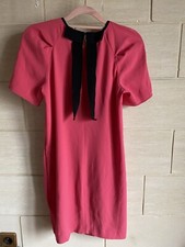 Superbe Robe Claudie Pierlot Noire Rose Fuschia Noeud Cocktail Chic Taille 38