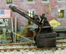 Small Traveling Railroad Work Crane Built up HO scale FINISHED Model 1/87 scale