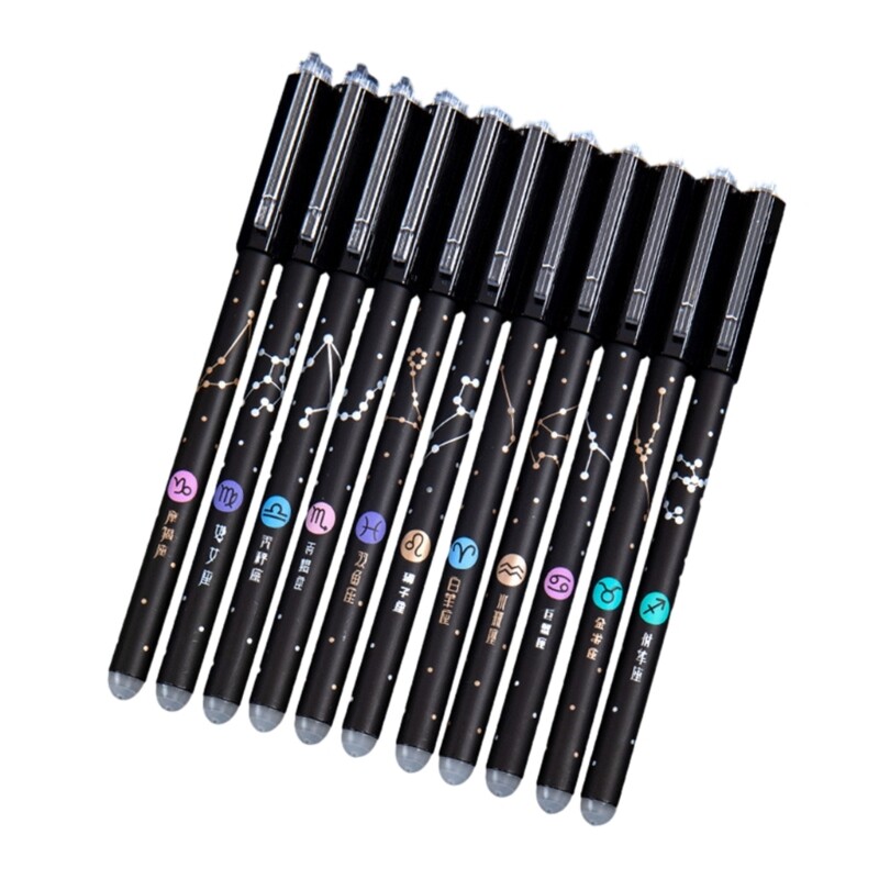 12Pcs Erasable Gel Pen Constellation Gel Ink Pen 0.5mm Needle Tip, Long