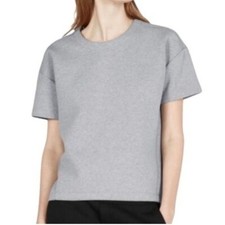 Everlane Short Sleeve Scuba Top Boxy Sweatshirt Structured Gray women s size S