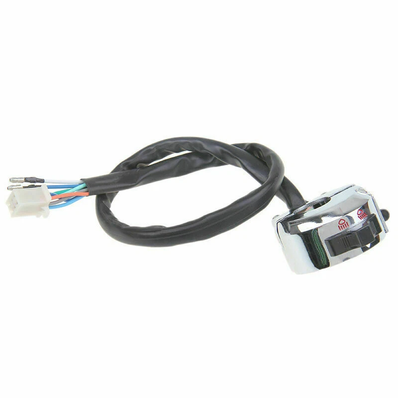 Interruptor de bocina de luz de señal de giro de manillar cromado de 7/8" para control de motocicleta Honda Foto 3 de 4
