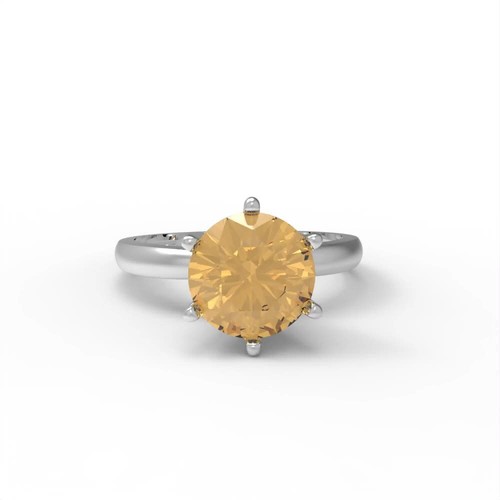 1,5 tcw Rundschliff Verlobungsring 14K Weißgold Champagner Versprechen Ring - Video 1 von 1