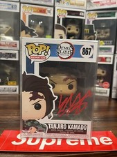 FUNKO POP TANJIRO UNMASKED DEMON SLAYER AUTOGRAPHED ZACH AGUILAR W/ JSA COA