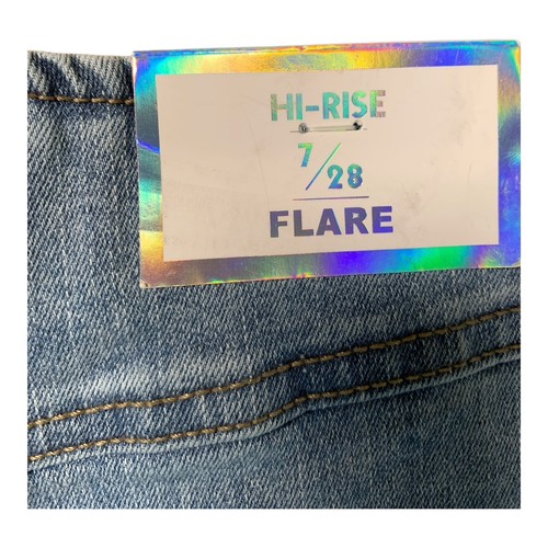 Tinseltown NWT 7 Junior Blue Pull On Flare High-rise Jeans #1789D - Picture 11 of 18