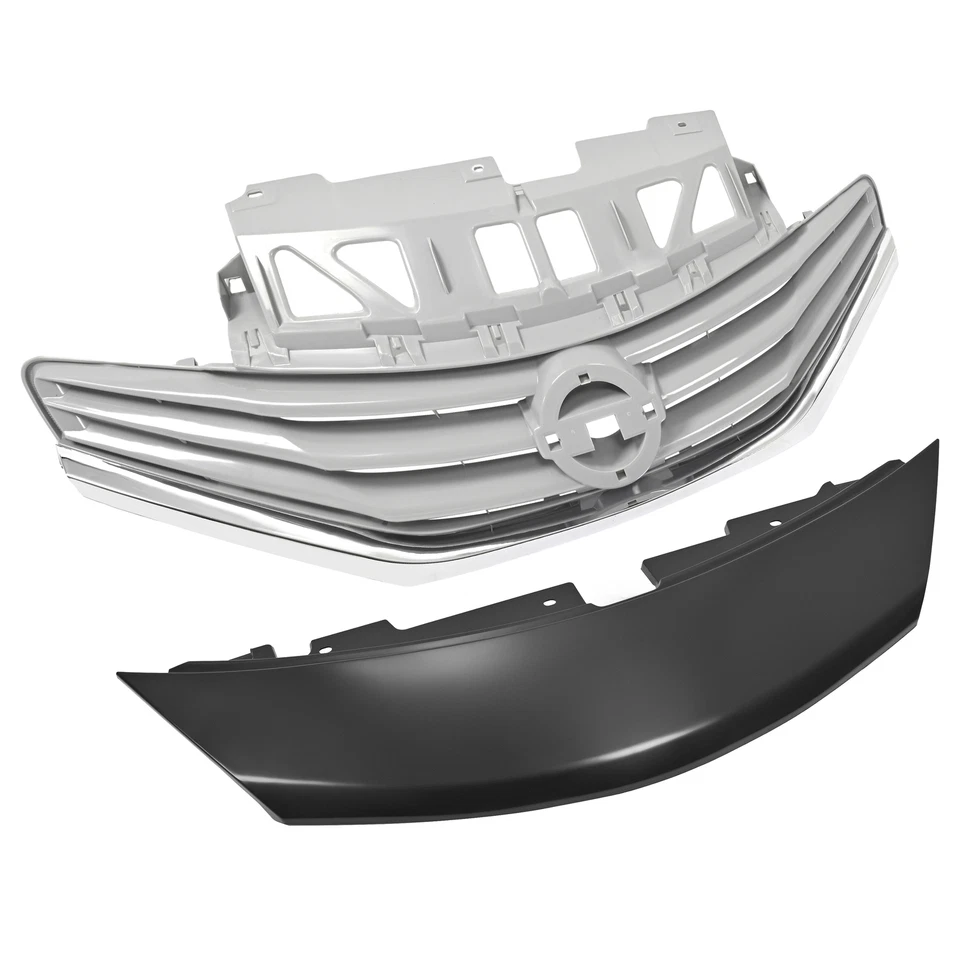 Conjunto de grade e tampa do para-choque dianteiro superior para Nissan Versa Note 2014-2017 cinza - Imagem 4 de 4