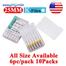 60pcs Endo K Files Dental Stainless Steel Root Canal Hand Use K-File 25MM #15-80