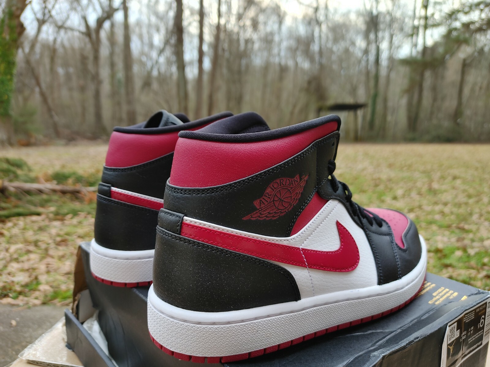 air jordan 1 noble red on feet