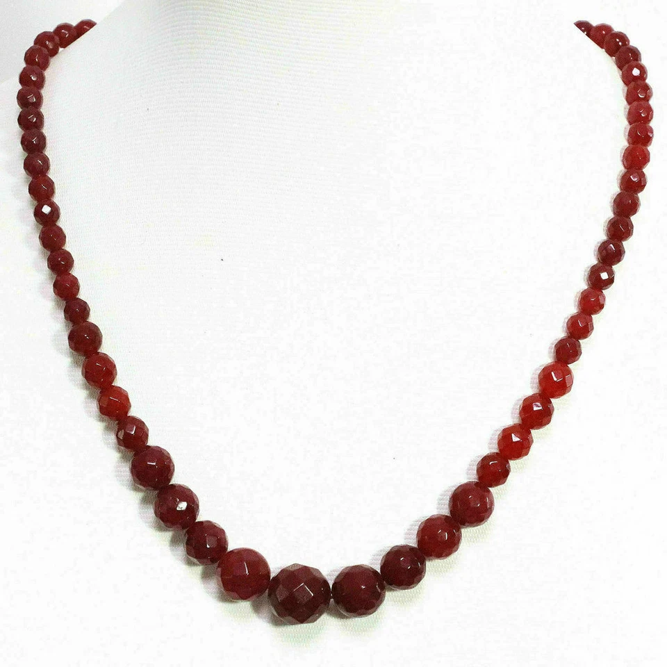 Collana donna autentico rubino naturale con GARANZIA perle 6-14 mm NUOVA - Immagine 2 di 4