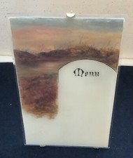 ancien porte-menu en verre Avec Motif Peint  arts de la table ,occasion,O