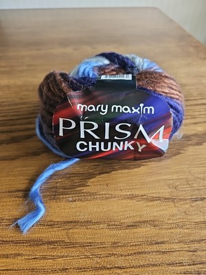 Mary Maxim Prism Gradient Color Acrylic Yarn - 1 Skein Color Lakeside Blue Brown