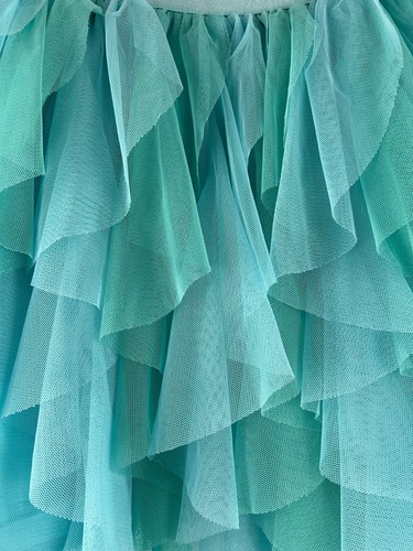 Girl's Disney Tutu Dress Up, Glitter Elastic Waist, Teal/Aqua, S Folds Sz M 7/8 - Imagen 2 de 11