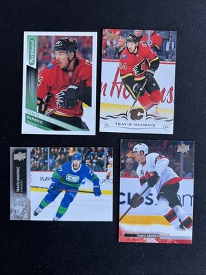 Travis Hamonic 4 Card NHL Ice Hockey Trading Card Lot Flames Canucks
