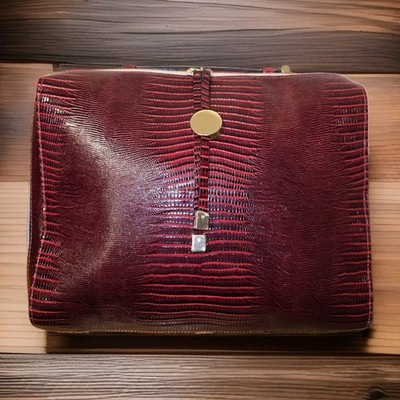 ESTÉE LAUDER Reise-/Schleppen-Schminktasche, burgund, Krokodillederimitat **NEU**