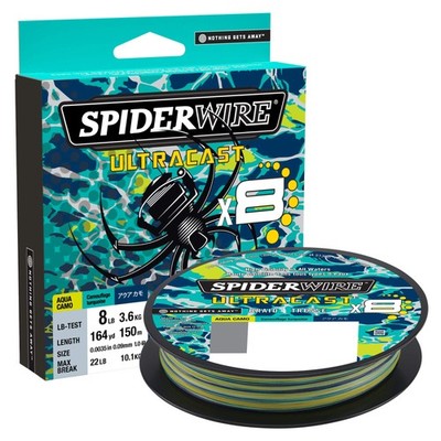 Spiderwire Ultracast Aqua Camo 17lb Braided Fishing Line 164yd High Performance