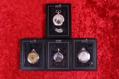 4 tlg Set Heritage & Glory of Steam Taschenuhren Olimpia Leonardo BR 18 Sammlung