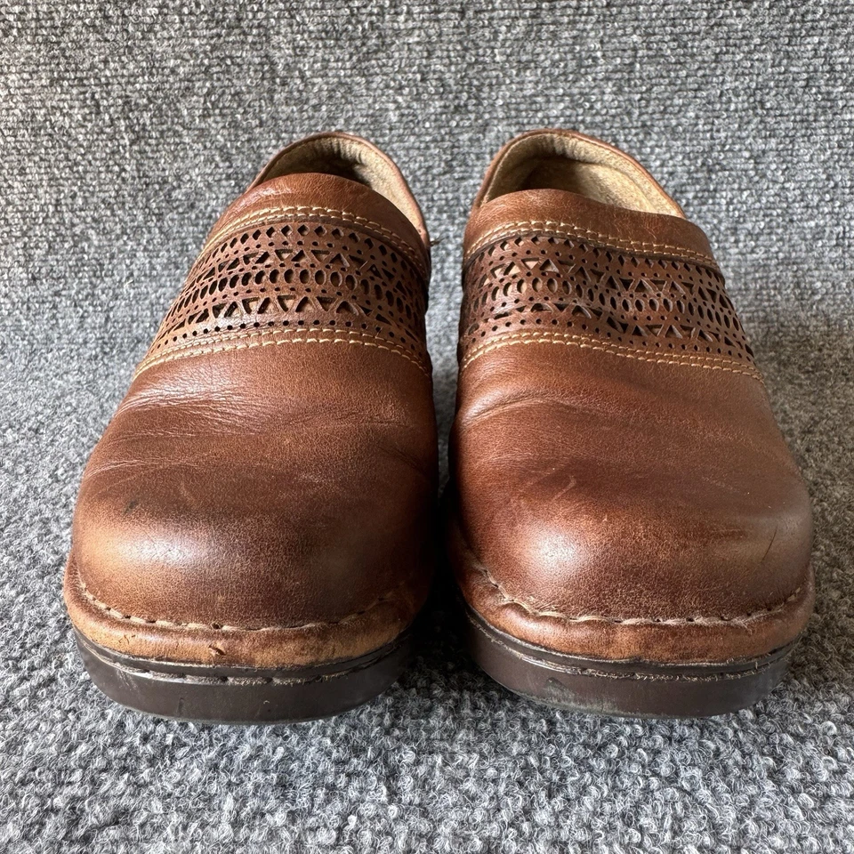 Ariat Shoes Womens Size 7.5 Leather Slip On Comfort Clogs Block Heel Brown - Image 2 of 4