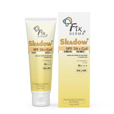 Fixderma Shadow SPF 50+ Gel Sunscreen for Face | 2.6 Fl Oz (Pack of 1) 