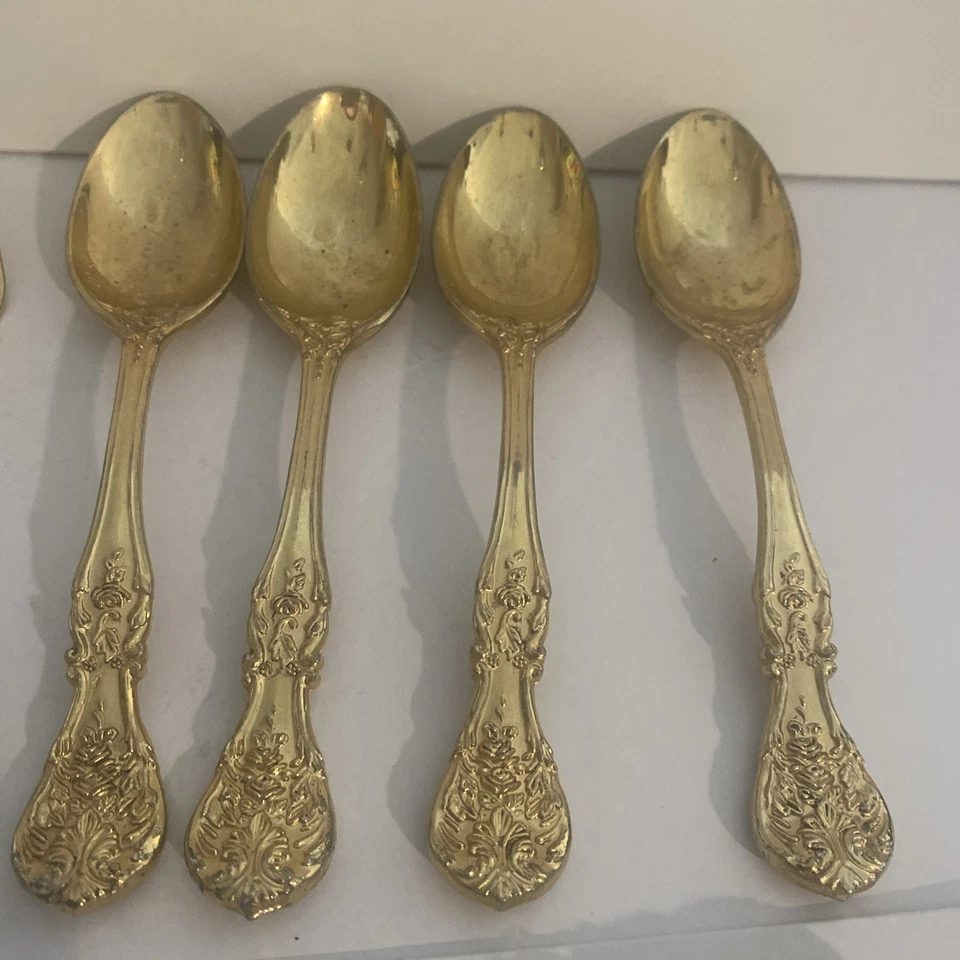 Vintage FB Rogers Golden Grand Antique  12 Piece Flatware Set Roses Ornate - Image 4 of 4