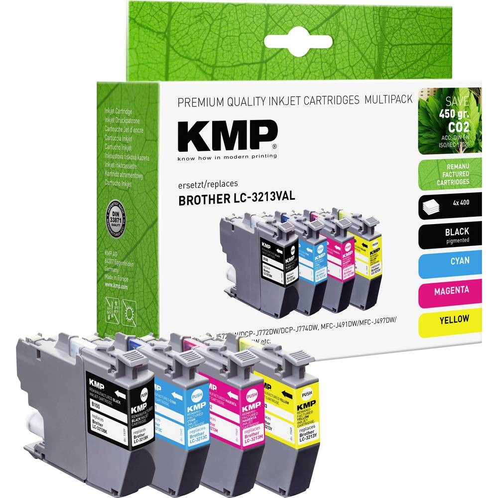 Cartouche KMP pour Brother LC-3213 remplace l'encre d'origine sans blocage