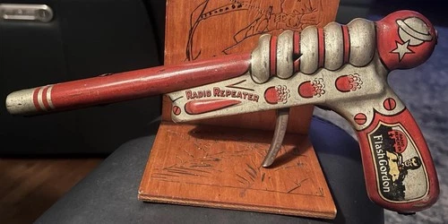 Vintage Rare Flash Gordon Radio Repeater Click Toy Gun Tin Litho 1930s Amazing!