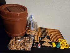 170 Piece Lot Vintage Lincoln Logs Various Parts Accessories Cabin Home Toys