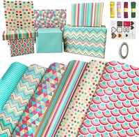 Geschenkpapier,Rot GrüN Geschenkpapier Geburtstag Set,6 Blatt Geschenkpapiet Gro