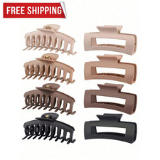 Large Hair Claw 4.3" Clips Matte Banana Jaw Strong Hold Thick Thin Curly 4Pack