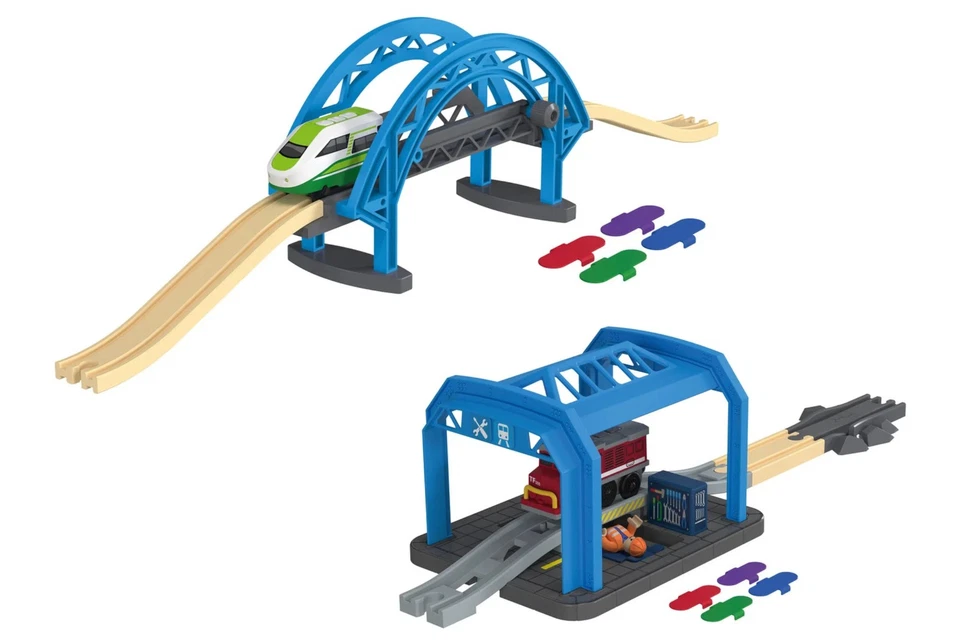 Playtive Holz Eisenbahn mit Farbtechnologie 447940