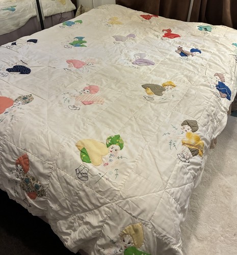 Vtg 1930s Sunbonnet Sue Cutter Quilt Project Bundle Feedsack Squares