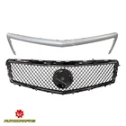For 2013-2014 Cadillac ATS Front Grille W/Trim Upper Molding Nickel Chrome Black