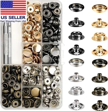 320PCS Stainless Steel Snaps,  Snap Fasteners Kit, 15Mm Heavy Duty Snap Button P