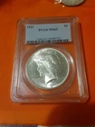 Nice 1923 USA Peace Dollar PCGS MS63 Graded Silver