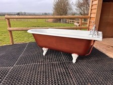 🛀 Copper Coated Freestanding Acrylic Bath Tub & Taps /  Shower Head / Claw Feet