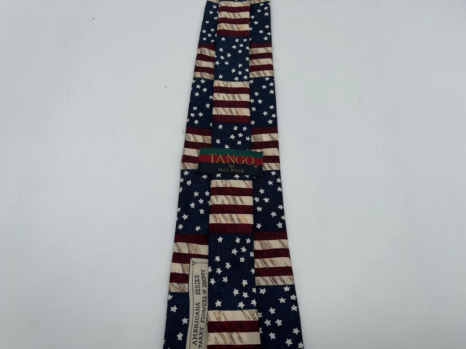 Vintage USA Flag Tie Lot Mens Silk Patriotic Americana Boulder XMI Max Raab 90s - Image 2 of 4