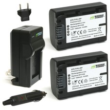 Wasabi Power Battery 2-Pack and Charger for Sony NP-FV30, NP-FV40, NP-FV50